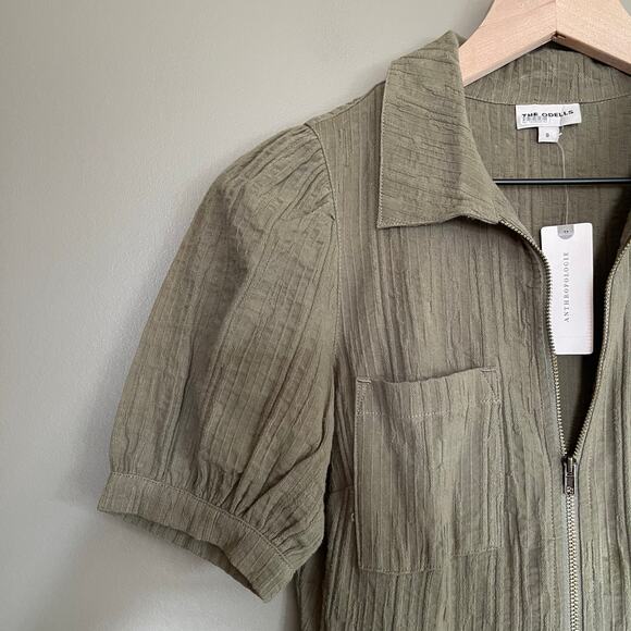 NWT Anthropologie The Odells Tamil Coveralls Olive Green Size 0 Utility Jumpsuit - Picture 6 of 16